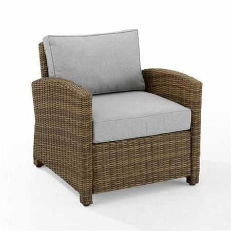 CLAUSTRO Bradenton Outdoor Wicker Armchair - Gray & Weathered Brown CL3042821